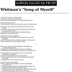 Whitman's "Song of Myself"
