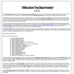 Who Are The Black Nobility?