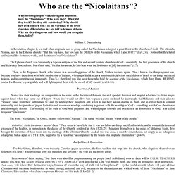 Who Are the “Nicolaitans”