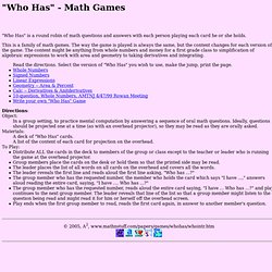 "Who Has" - Math Games