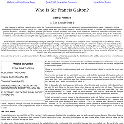 Who Is Sir Francis Galton?
