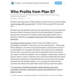 Who Profits from Plan S?
