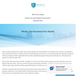Whole Life Insurance For Adults - Protect With Insurance