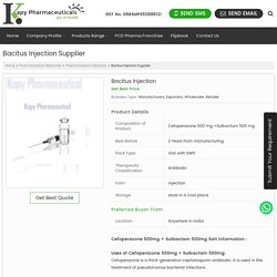 Bacitus Injection Distributor in India