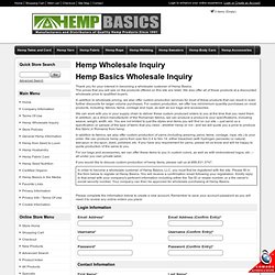 Hemp Wholesale Inquiry - Natural Hemp Products - Hemp Basics