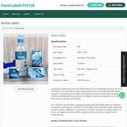 Bottle Labels Supplier,Wholesale Bottle Labels Manufacturer in Hyderabad India