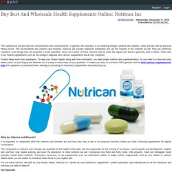 Buy Best And Wholesale Health Supplements Online: Nutrican Inc
