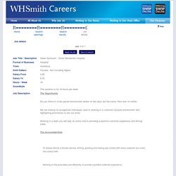 WHSmith Careers - Job details