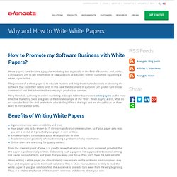 Why and How to Write White Papers
