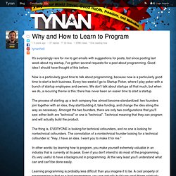 Why and How to Learn to Program