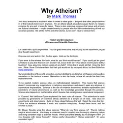 Why Atheism?