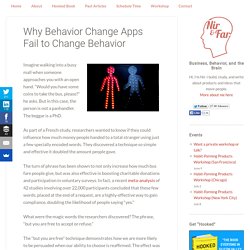 Why Behavior Change Apps Fail to Change Behavior