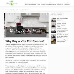 Why Buy a Vita Mix Blender? -