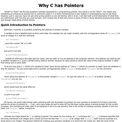 Why C has Pointers