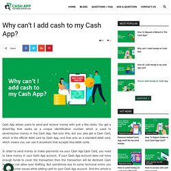 Why Can’t I Add Cash To My Cash app?