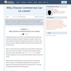 Why Choose Commercial Car on Lease?