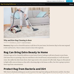 Why and How Rug Cleaning is done