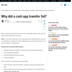 Why did a cash app transfer fail?