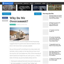 Why Do We Overcommit? - lifehack.org