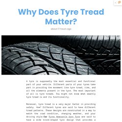 Why Does Tyre Tread Matter?