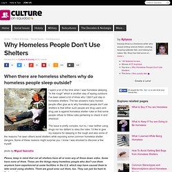 Why Homeless People Don’t Use Shelters
