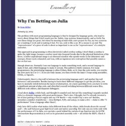 Why I’m Betting on Julia