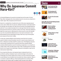 Why Do Japanese Commit Hara-Kiri?