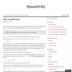 Why Log Returns « Quantivity