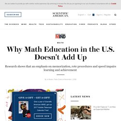 Why Math Education in the U.S. Doesn't Add Up