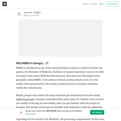 Why MBBS in Georgia….?? – Alex Smith