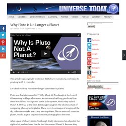 Why Pluto is No Longer a Planet