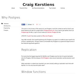 Why Postgres - Craig Kerstiens