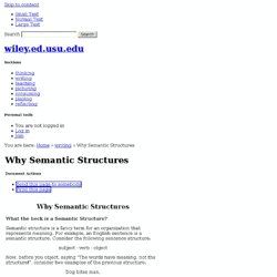 Why Semantic Structures — wiley.ed.usu.edu