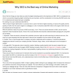 Why SEO is the Best way of Online Marketing