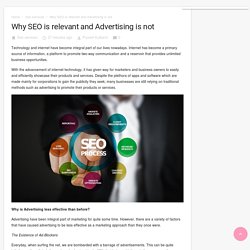 Why SEO is relevant and Advertising is not