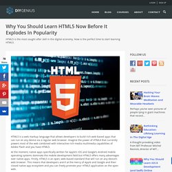 Why You Should Learn HTML5 Right Now!