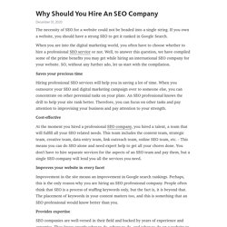 Why Should You Hire An SEO Company