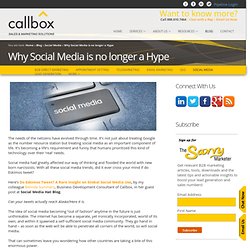 Why Social Media is no longer a Hype