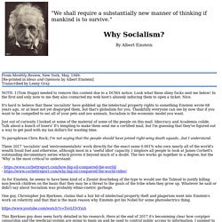 Why Socialism? By Albert Einstein