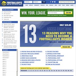 Fantasy Football - Become an Insider