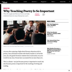 Why Teaching Poetry Is So Important