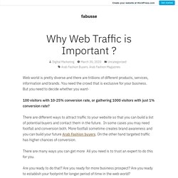 Why Web Traffic is Important ? – fabusse