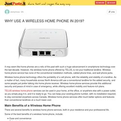 WHY USE A WIRELESS HOME PHONE IN 2019?