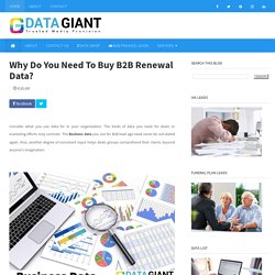 Why Do You Need To Buy B2B Renewal Data?