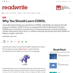 Why You Should Learn COBOL