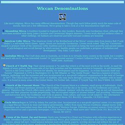Wiccan Denominations