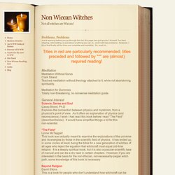 Non-Wiccan Reading List - Non Wiccan Witches