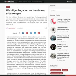 Wichtige Angaben zu treu-immo erfahrungen