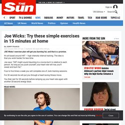 Joe Wicks: Try these simple exercises in 15 minutes at home
