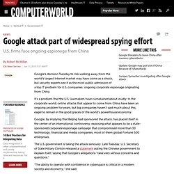 Google attack part of widespread spying effort